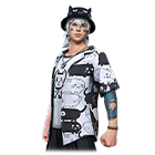 Conjunto gatito blanco y negro