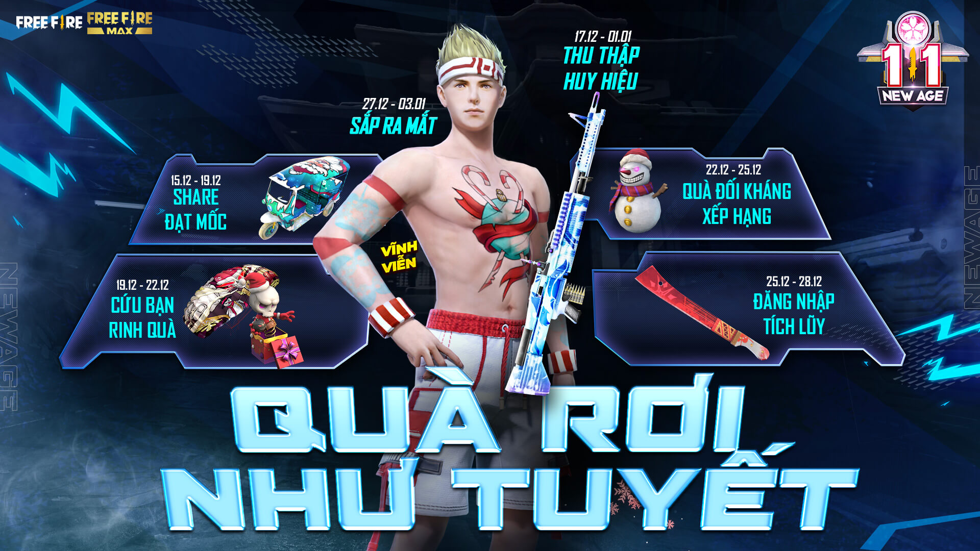 Chiến dịch New Age - Kỷ Nguyên Mới của Free Fire sẽ công bố phần tiếp theo từ ngày 27/12 đến ngày 9/1